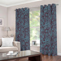 Turquoise Paisley Pattern Print Dimout Grommet Curtains