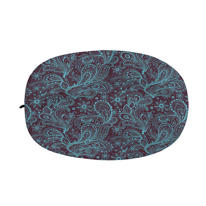 Turquoise Paisley Pattern Print Car Side Mirror Covers