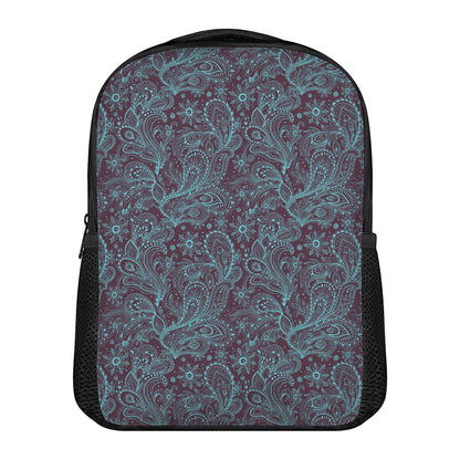 Turquoise Paisley Pattern Print Casual Backpack