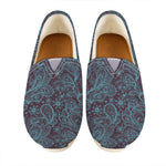 Turquoise Paisley Pattern Print Casual Shoes