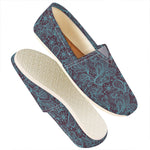Turquoise Paisley Pattern Print Casual Shoes