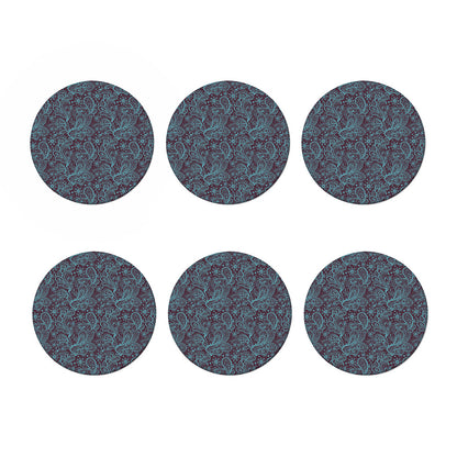 Turquoise Paisley Pattern Print Coaster Set