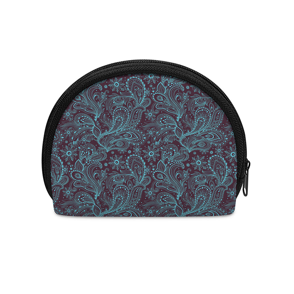 Turquoise Paisley Pattern Print Coin Purse