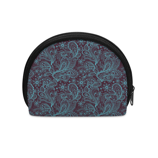 Turquoise Paisley Pattern Print Coin Purse