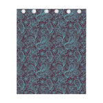 Turquoise Paisley Pattern Print Curtain