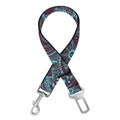 Turquoise Paisley Pattern Print Dog Seat Belt