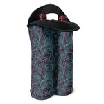 Turquoise Paisley Pattern Print Double Neoprene Wine Tote