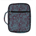 Turquoise Paisley Pattern Print Front Pocket Bible Bag