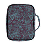 Turquoise Paisley Pattern Print Front Pocket Bible Bag
