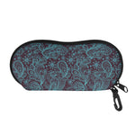 Turquoise Paisley Pattern Print Glasses Case