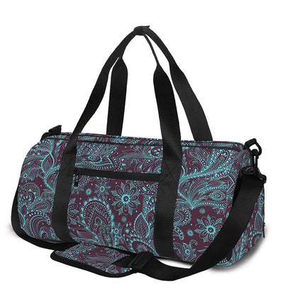 Turquoise Paisley Pattern Print Gym Bag
