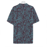 Turquoise Paisley Pattern Print Hawaiian Shirt