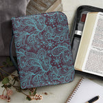 Turquoise Paisley Pattern Print Leather Bible Cover