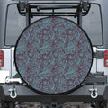 Turquoise Paisley Pattern Print Leather Spare Tire Cover
