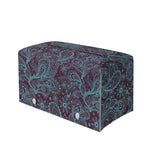 Turquoise Paisley Pattern Print Leather Tissue Box Cover