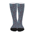 Turquoise Paisley Pattern Print Long Socks