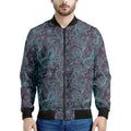 Turquoise Paisley Pattern Print Men's Bomber Jacket