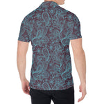 Turquoise Paisley Pattern Print Men's Shirt