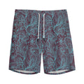 Turquoise Paisley Pattern Print Men's Athletic Shorts