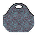Turquoise Paisley Pattern Print Neoprene Lunch Bag