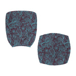 Turquoise Paisley Pattern Print Office Chair Cover