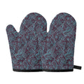 Turquoise Paisley Pattern Print Oven Mitts