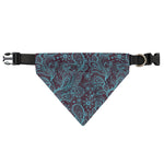 Turquoise Paisley Pattern Print Over The Collar Dog Bandana