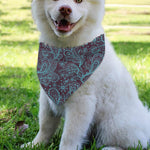 Turquoise Paisley Pattern Print Over The Collar Dog Bandana