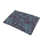 Turquoise Paisley Pattern Print Pet Cooling Mat Cover