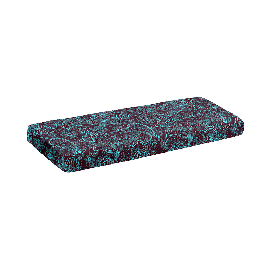 Turquoise Paisley Pattern Print Piano Keyboard Cover