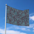 Turquoise Paisley Pattern Print Polyester Flag