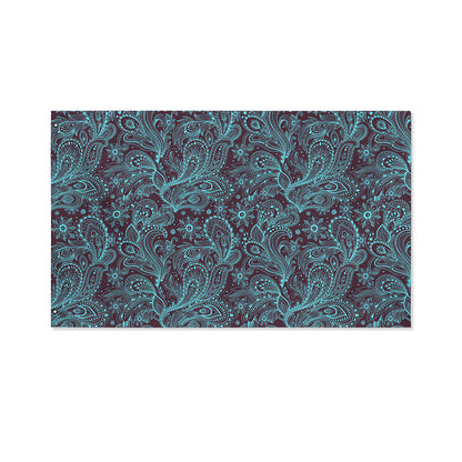 Turquoise Paisley Pattern Print Polyester Flag
