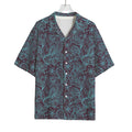 Turquoise Paisley Pattern Print Rayon Hawaiian Shirt