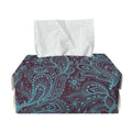 Turquoise Paisley Pattern Print Rectangle Tissue Box Cover