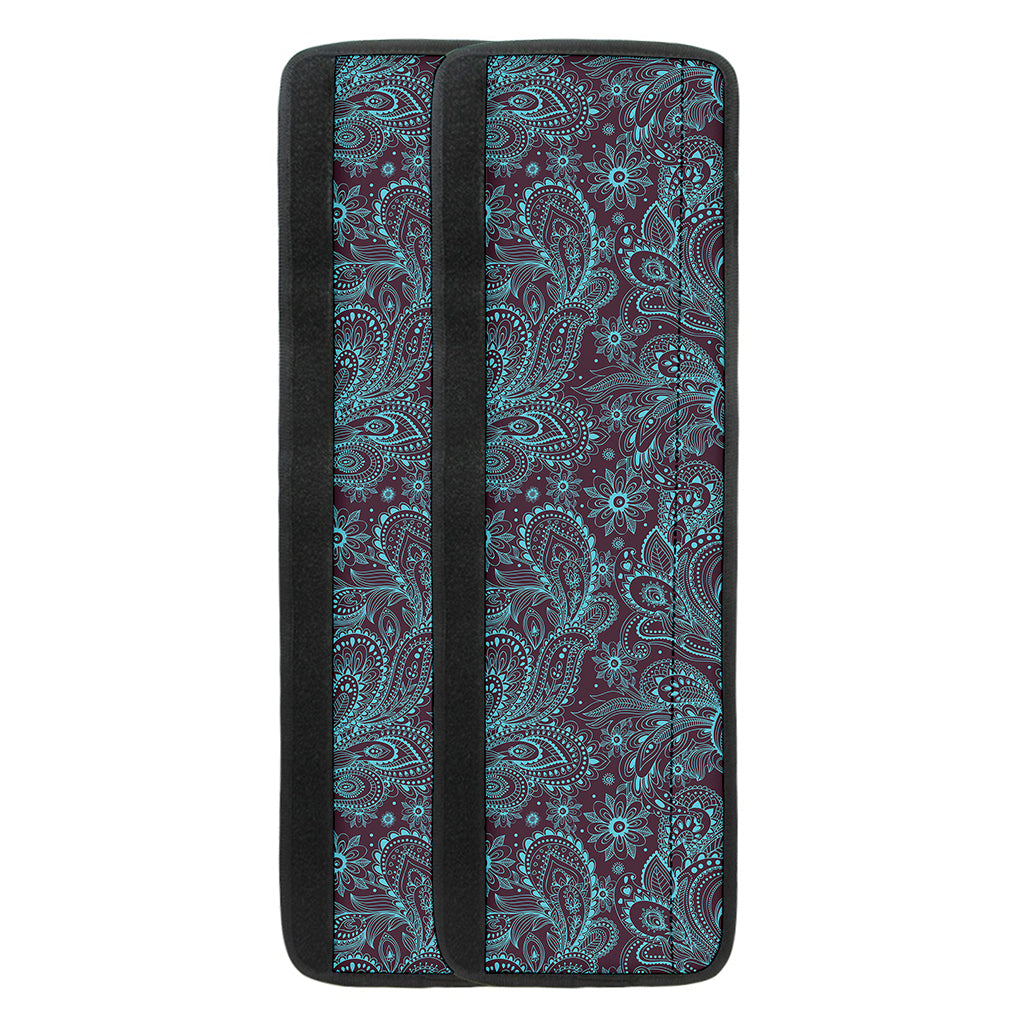 Turquoise Paisley Pattern Print Refrigerator Handle Covers