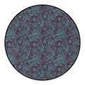 Turquoise Paisley Pattern Print Round Floor Mat