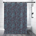 Turquoise Paisley Pattern Print Shower Curtain