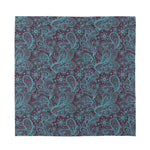Turquoise Paisley Pattern Print Silk Bandana