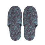 Turquoise Paisley Pattern Print Slippers