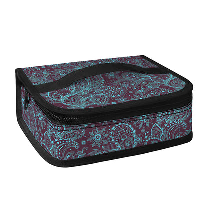 Turquoise Paisley Pattern Print Small Lunch Bag