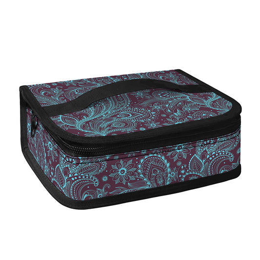 Turquoise Paisley Pattern Print Small Lunch Bag