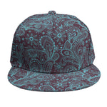 Turquoise Paisley Pattern Print Snapback Cap