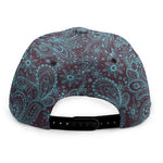 Turquoise Paisley Pattern Print Snapback Cap