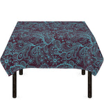Turquoise Paisley Pattern Print Tablecloth