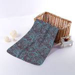 Turquoise Paisley Pattern Print Towel