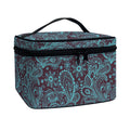 Turquoise Paisley Pattern Print Travel Makeup Bag
