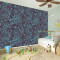 Turquoise Paisley Pattern Print Wall Sticker