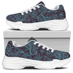 Turquoise Paisley Pattern Print White Chunky Shoes