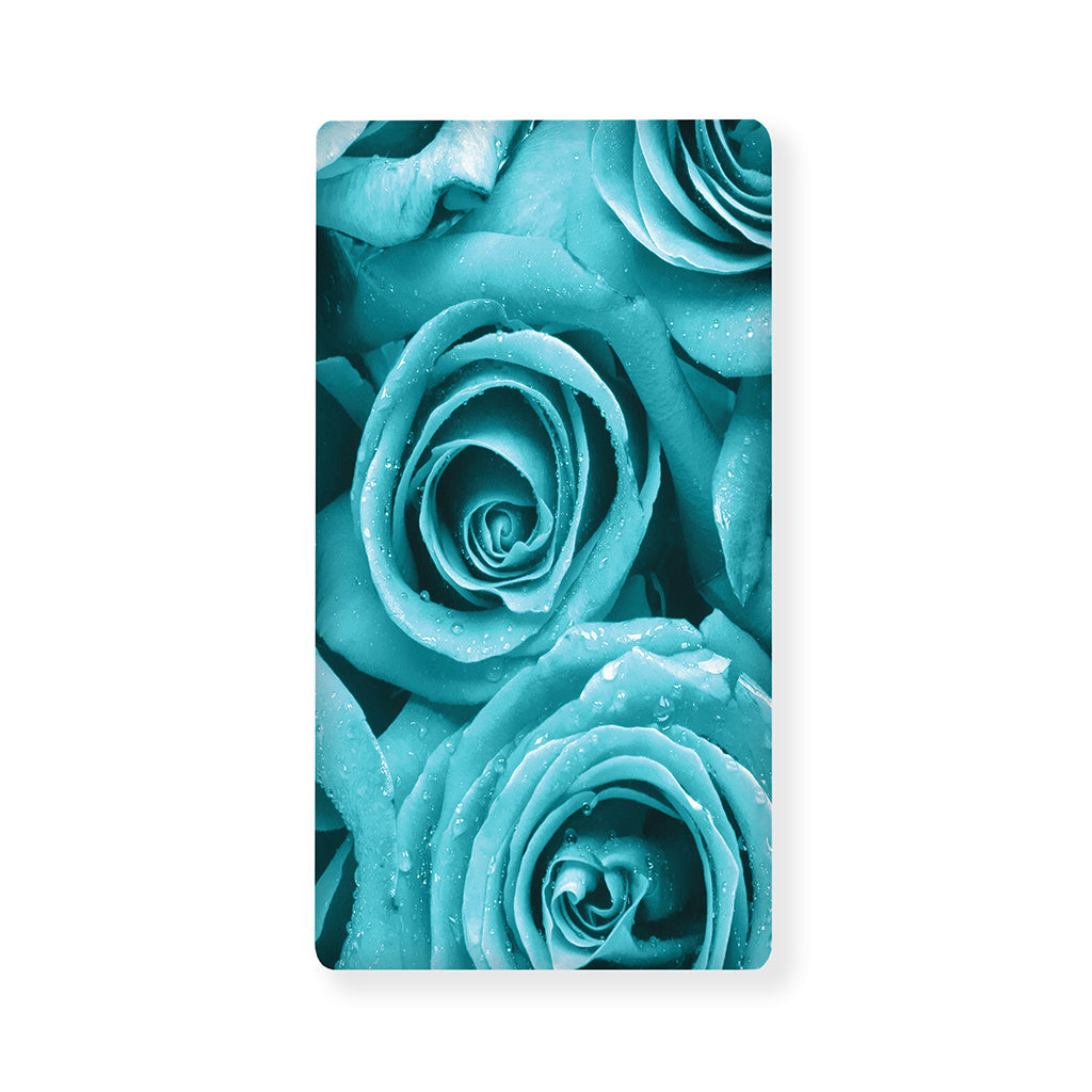 Turquoise Rose Flower Print Baby Crib Sheet
