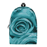 Turquoise Rose Flower Print Backpack